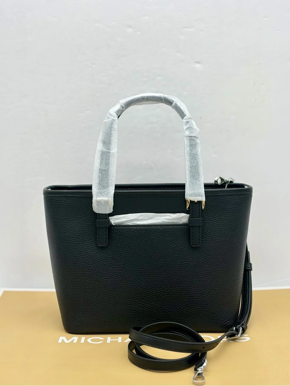 Michael Kora Carryall Convertible Tote Crossbody Bag Black